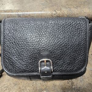 Coach Hadley Black Textured Leather Crossbody Bag